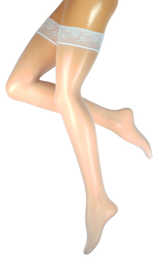 yenita® 15 DEN halterlose Overknees mit Spitze und Silikonbündchen