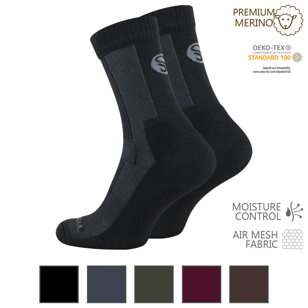 Stark Soul® Unisex Outdoorsocken aus Merinowolle - Farbe wählbar