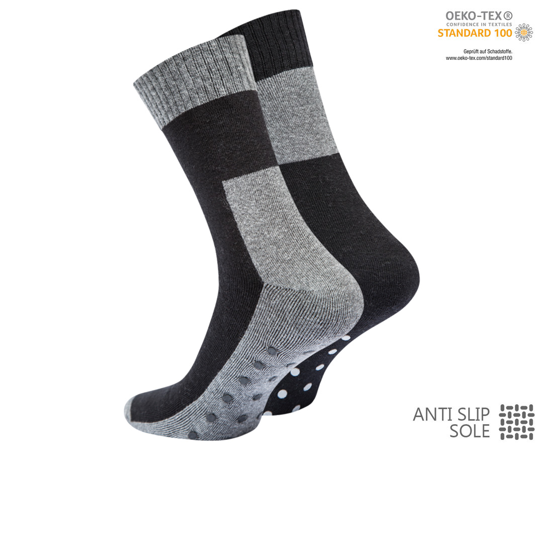 Unisex STOPPERsocken 2er Pack aus Baumwolle mit ABS Sohle