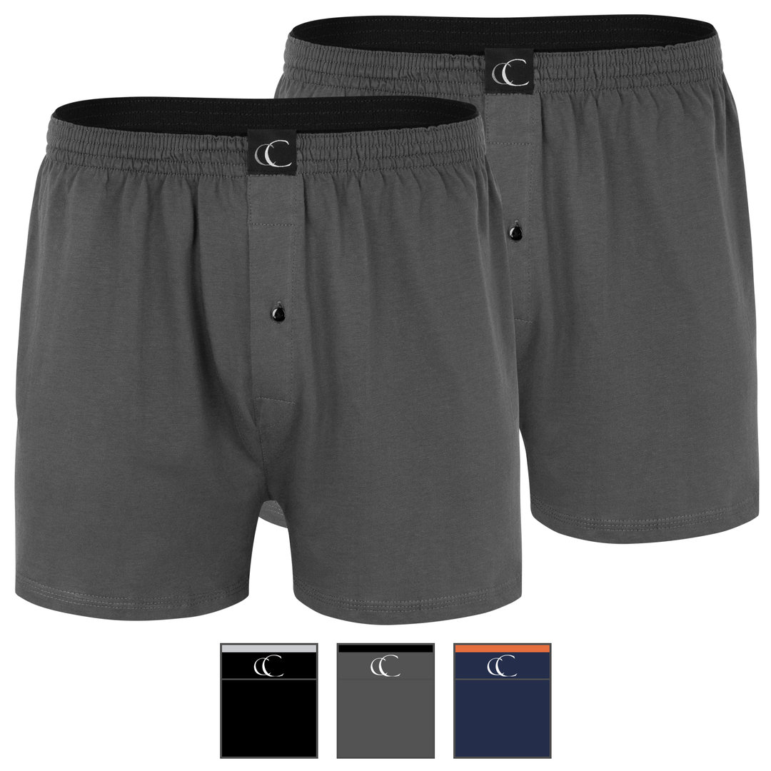 Clark Crown® Herren Web-Boxershort mit Knopfleiste - Farbe wählbar