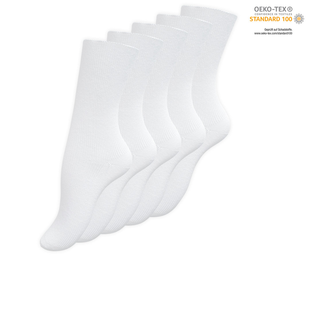 Damen SCHWESTERN-Socken 5er Pack - 100% Baumwolle mit 1:1 Rippe