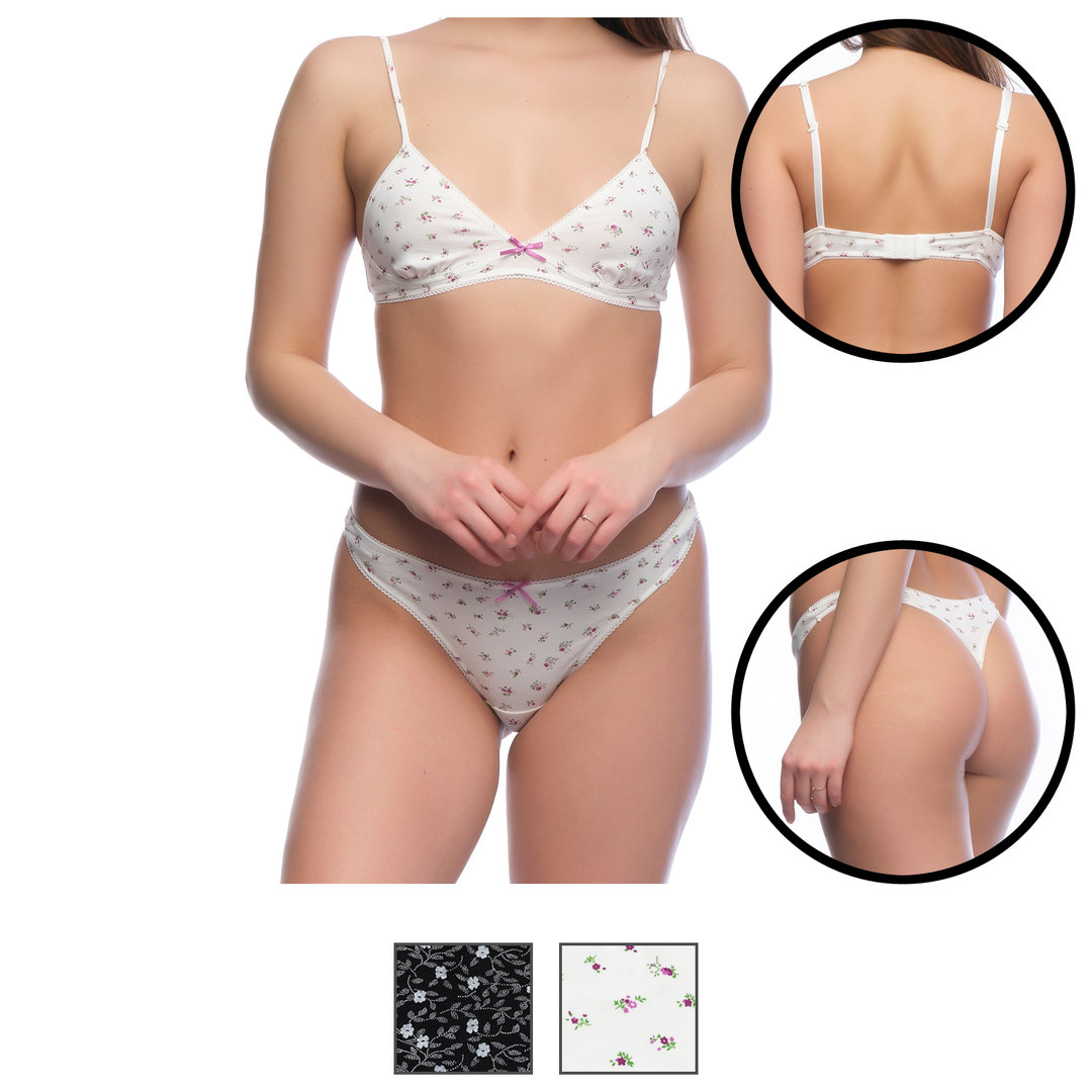 yenita® Damen Unterwäsche-Set mit floralen Motiv