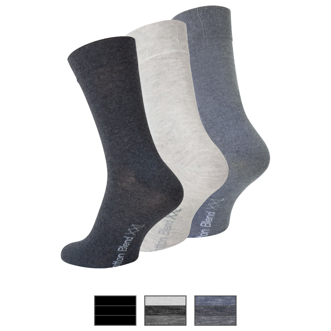 3er Pack Herren Baumwoll Socken in Größe 47/50 XXL