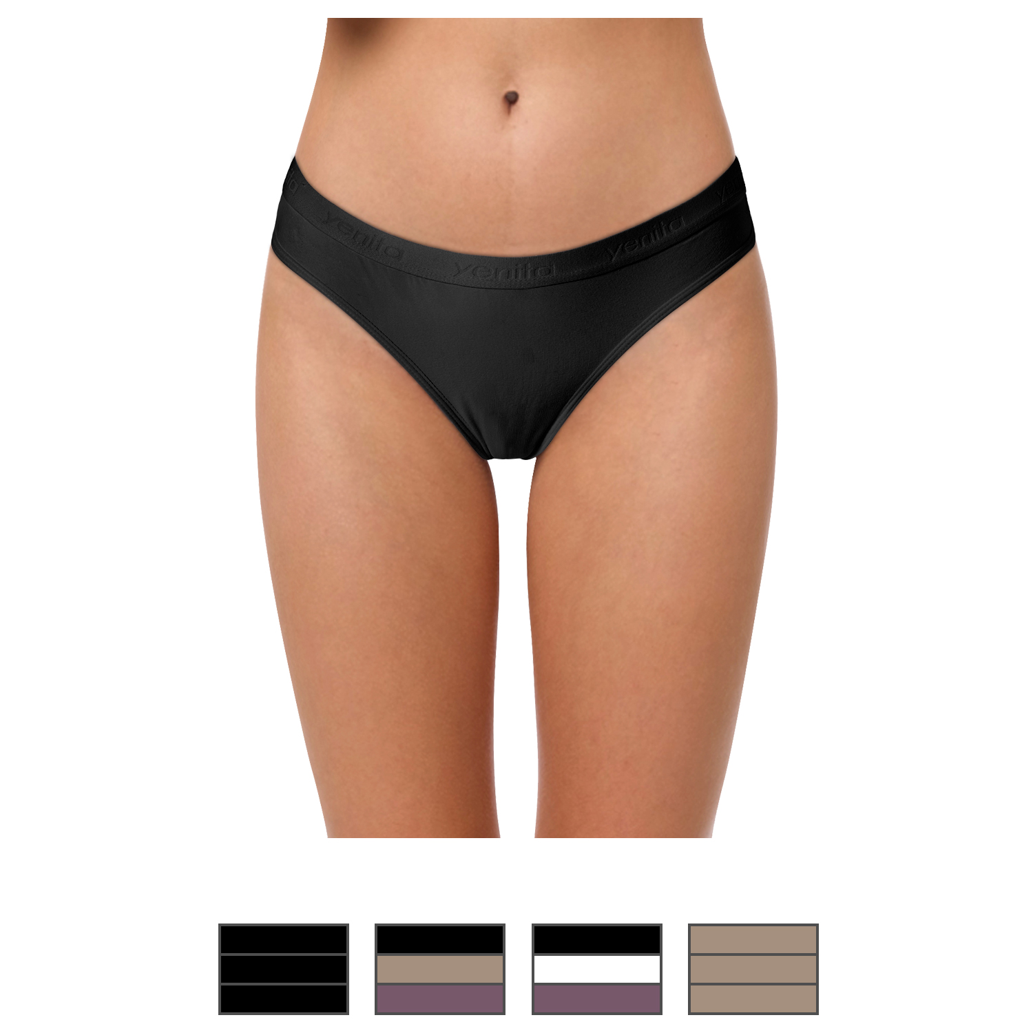 yenita® Damen Baumwoll Bikini Slip "SPORT COLLECTION" - Farbe wählbar