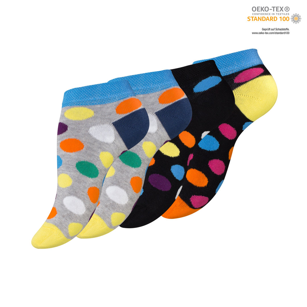 Vincent Creation® 4er Pack Damen Sneaker Socken "DOTS"