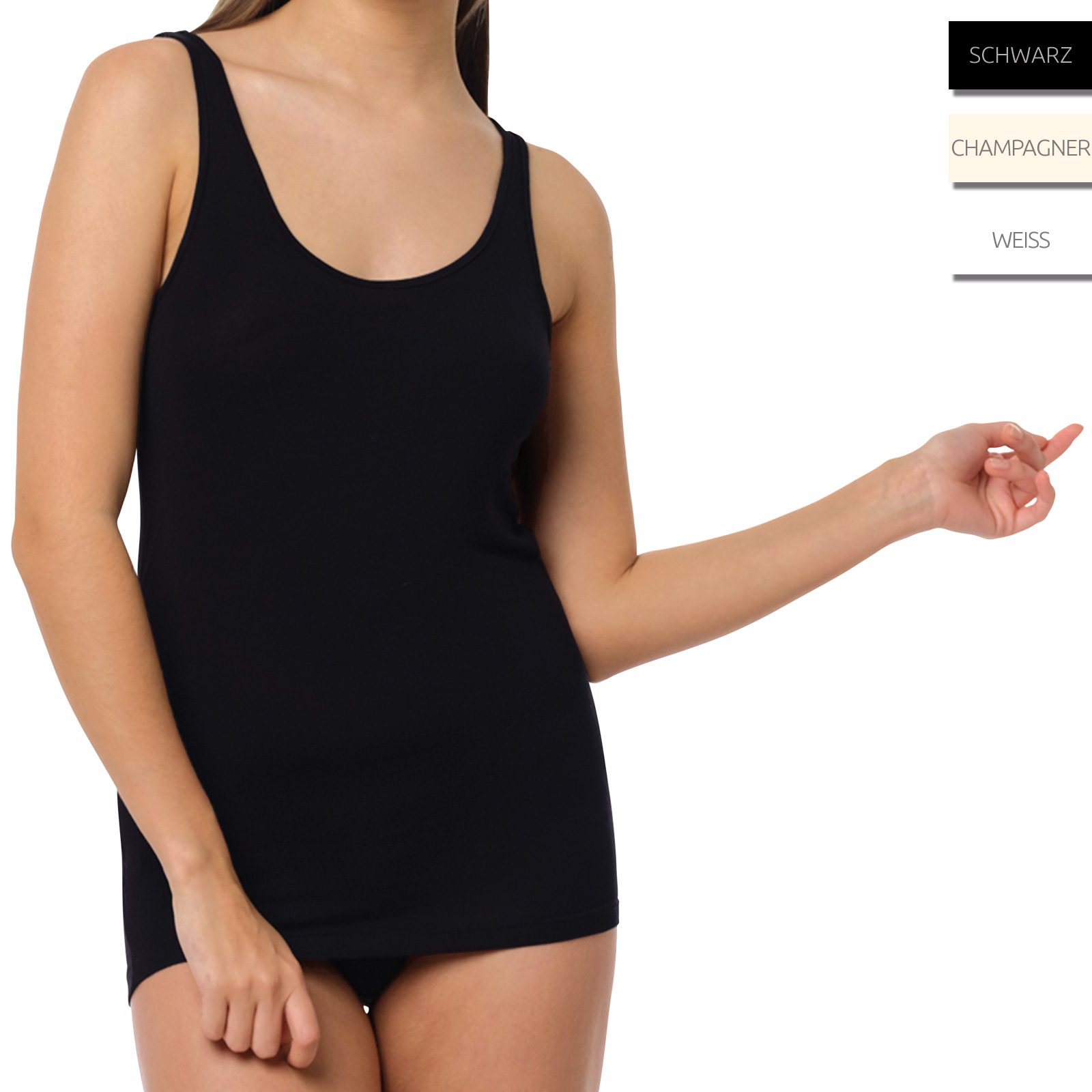 yenita® 2er Pack Damen Tank Top "BAMBUS" - Farbe wählbar