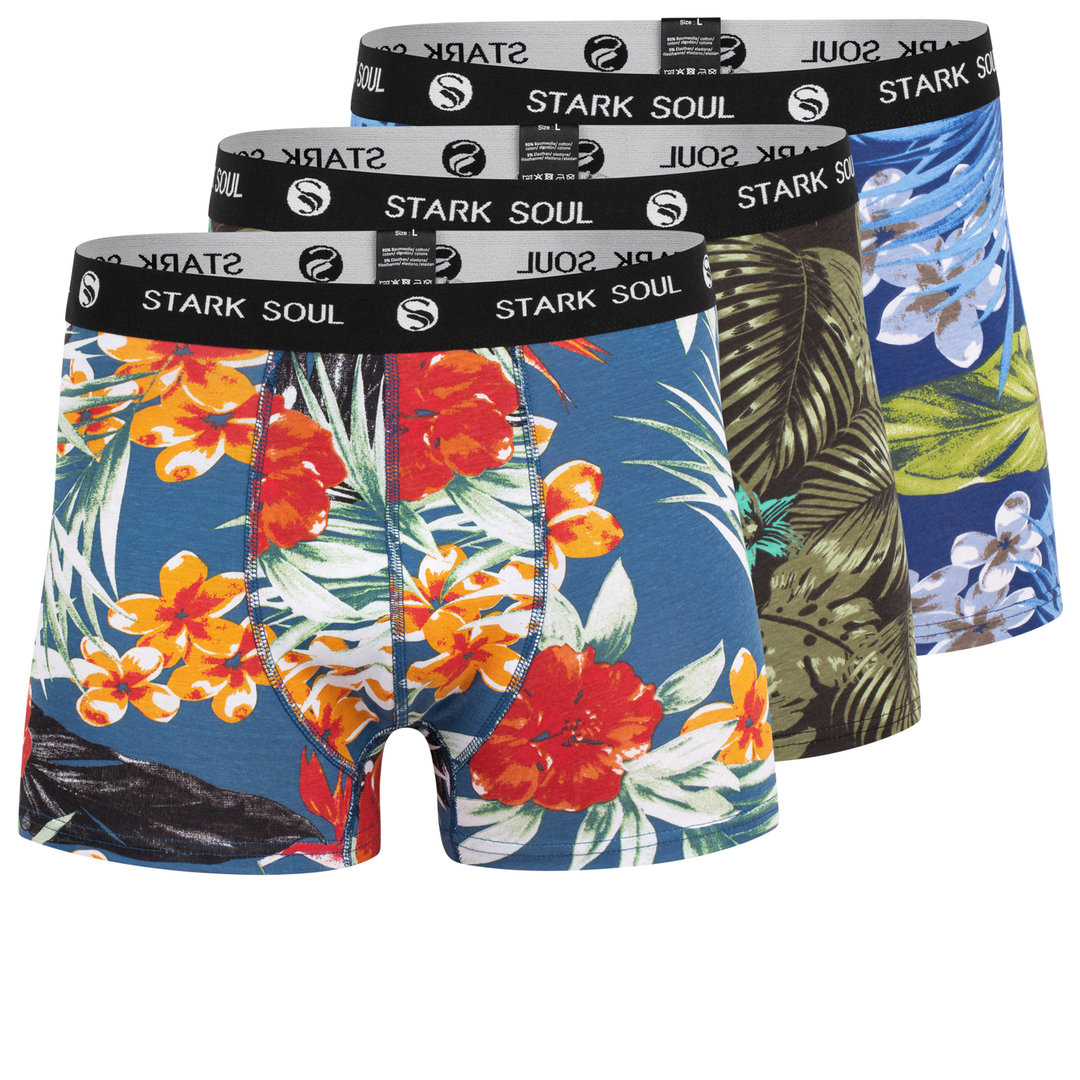 Stark Soul® Boxershorts 3er Pack aus Baumwolle - Aloha