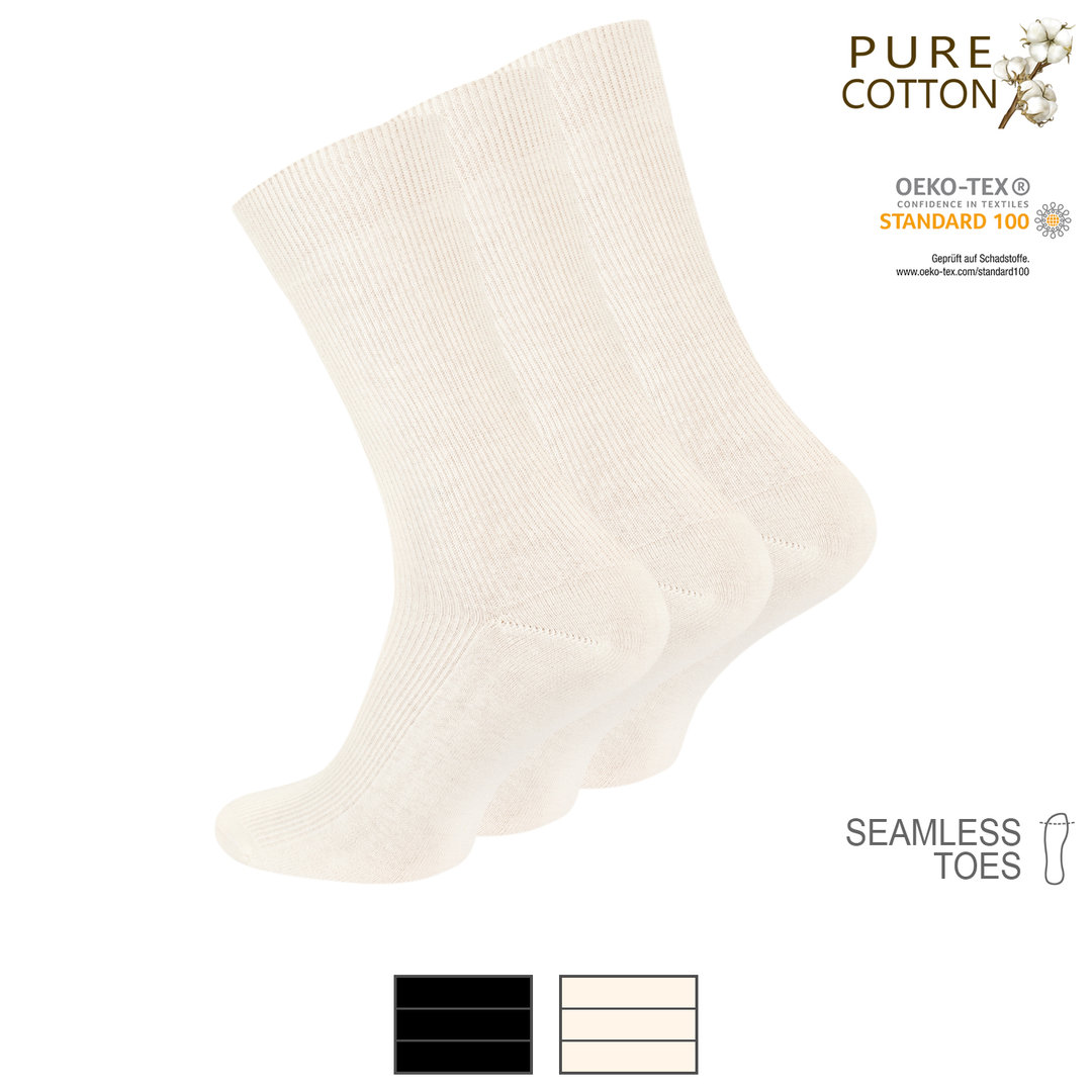 Clark Crown® 3er Pack Herren 100% Baumwoll Socken - Farbe wählbar