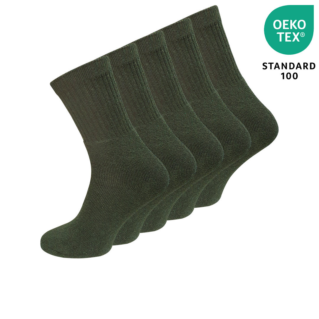 5er Pack Herren "ARMY" Socken in dunkelgrün