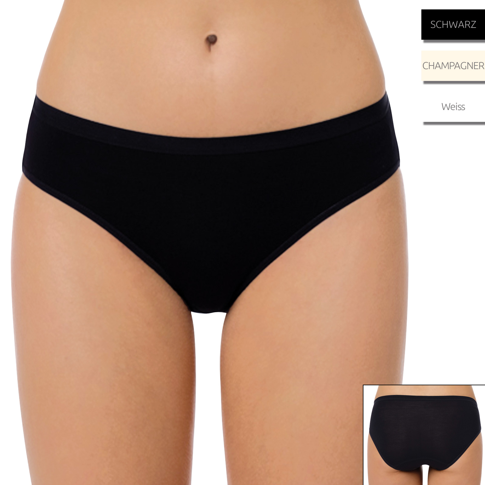 yenita® 3er Pack Damen Bikini Slip aus BAMBUS - Farbe wählbar