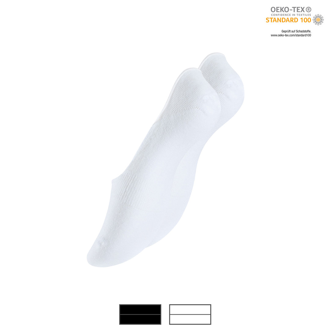 Damen Baumwoll-Füsslinge 2er Pack mit Anti Slip Silikonferse - Farbe wählbar