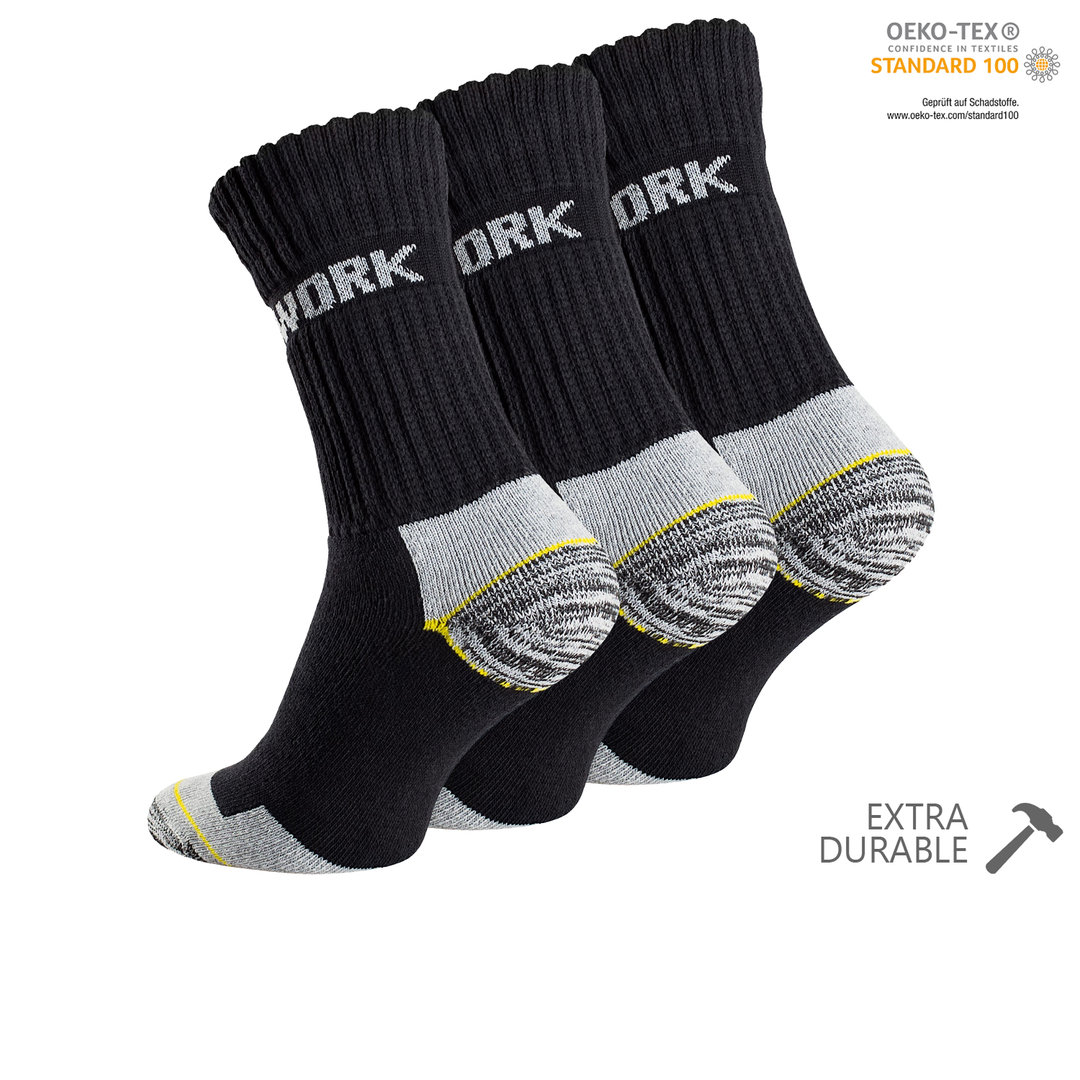 3er Pack Herren Arbeitssocken "WORK" aus Baumwolle